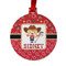 Red Western Metal Ball Ornament - Double Sided w/ Name or Text