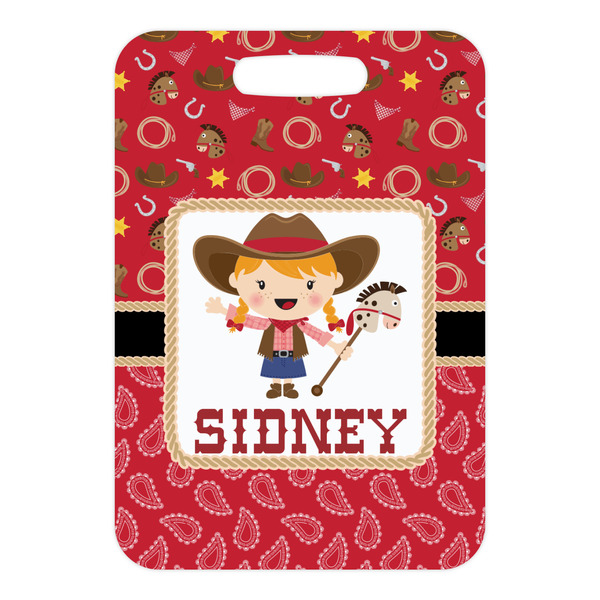 Red Western Metal Luggage Tag - Front Without Strap