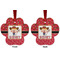 Red Western Metal Paw Ornament - Front and Back