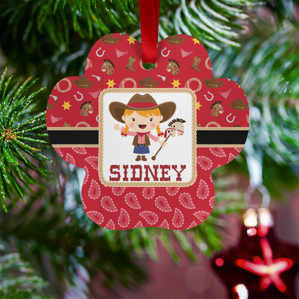 Red Western Metal Paw Ornament - Lifestyle