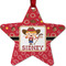 Red Western Metal Star Ornament - Front
