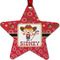 Red Western Metal Star Ornament - Double Sided w/ Name or Text