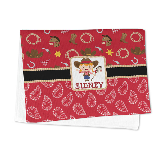 Red Western Microfiber Dish Towel - FOLDED HALF