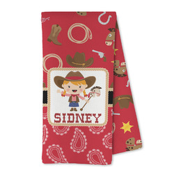 Red Western Kitchen Towel - Microfiber (Personalized)