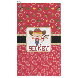 Red Western Microfiber Golf Towel (Personalized)