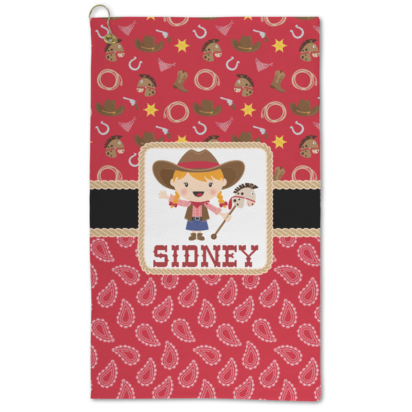 Custom Red Western Microfiber Golf Towel - Large (Personalized)