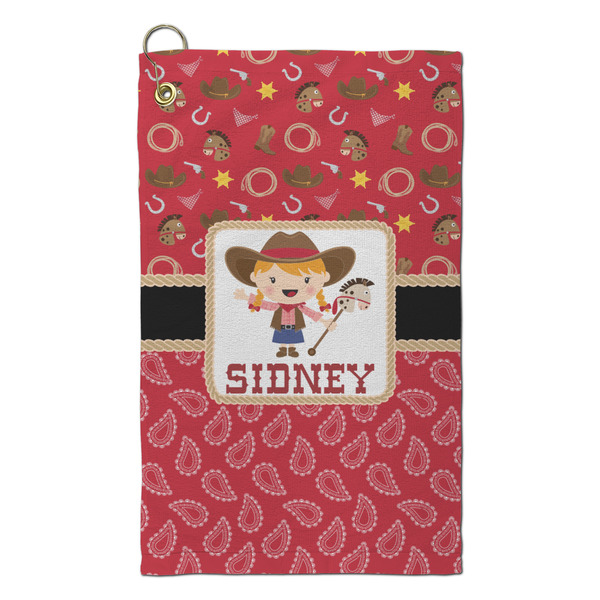 Custom Red Western Microfiber Golf Towel - Small (Personalized)