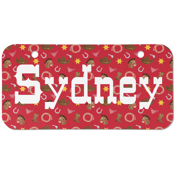 Custom Red Western Mini/Bicycle License Plate (2 Holes) (Personalized)