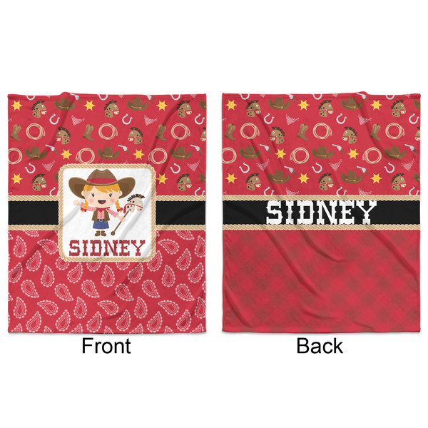 Red Western Minky Blanket - 50"x60" - Double Sided - Front & Back