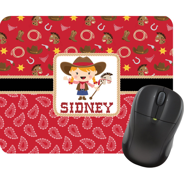 Custom Red Western Rectangular Mouse Pad (Personalized)