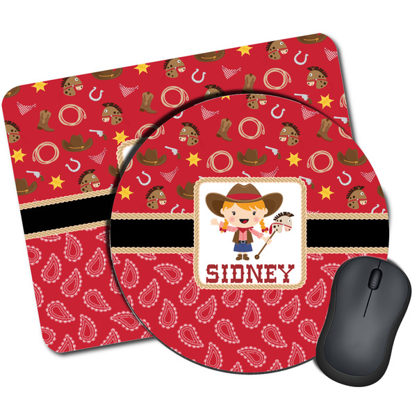 Custom Red Western Mouse Pad (Personalized)