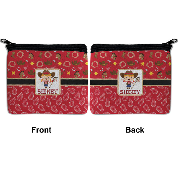 Red Western Neoprene Coin Purse - Front & Back (APPROVAL)