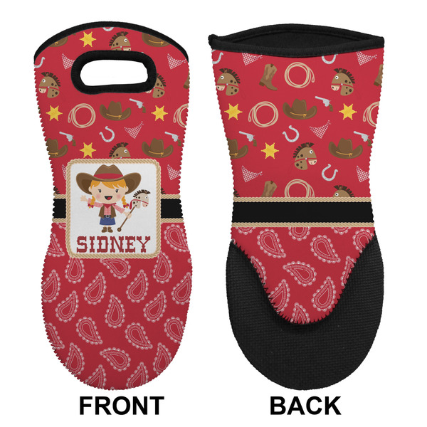 Red Western Neoprene Oven Mitt (Front & Back)