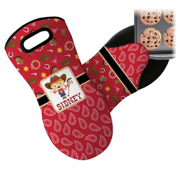 Red Western Neoprene Oven Mitt w/ Name or Text