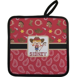 Red Western Pot Holder w/ Name or Text