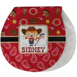 Red Western Burp Pad - Velour w/ Name or Text