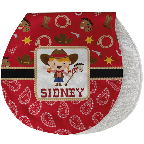Custom Red Western Burp Pad - Velour w/ Name or Text