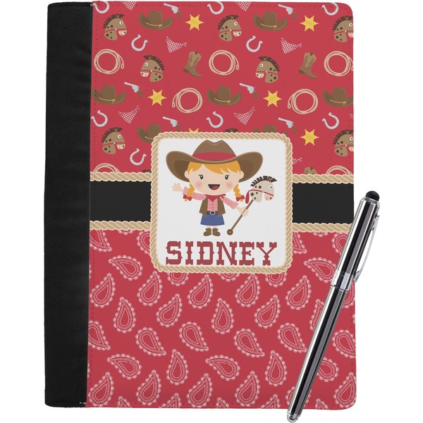Custom Red Western Notebook Padfolio - Large w/ Name or Text
