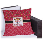 Red Western Outdoor Pillow - 18" (Personalized)