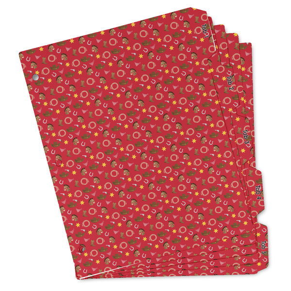 Custom Red Western Binder Tab Divider - Set of 5 (Personalized)