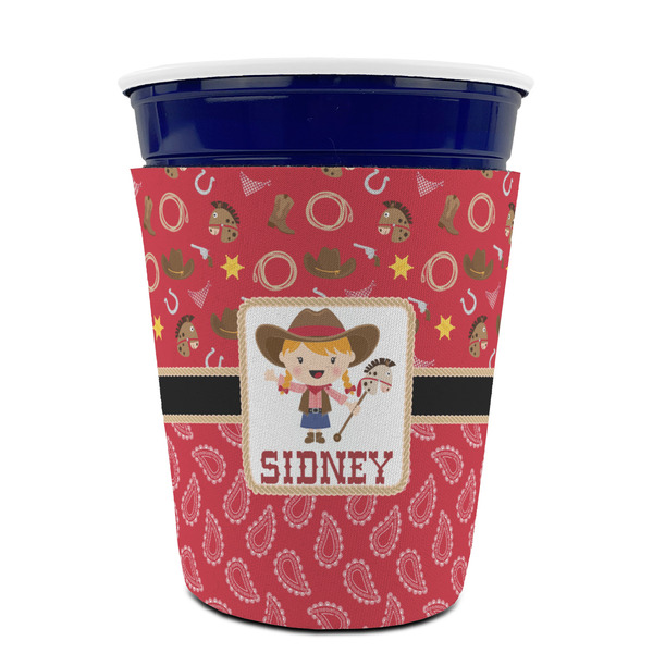 Red Western Party Cup Sleeves - without bottom - FRONT (on cup)