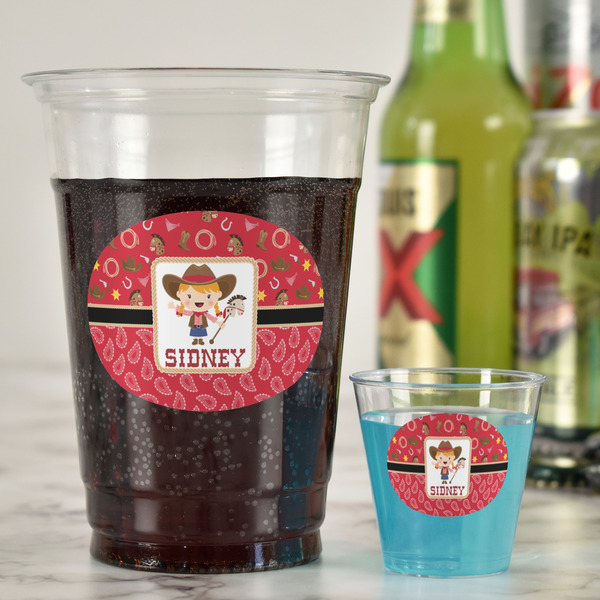 Red Western Party Cups - 16oz - In Context