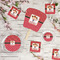 Red Western Party Supplies Combination Image - All items - Plates, Coasters, Fans