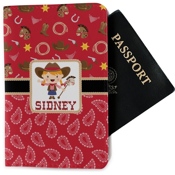 Custom Red Western Passport Holder - Fabric (Personalized)