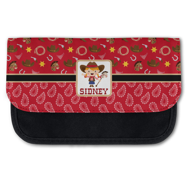 Custom Red Western Canvas Pencil Case w/ Name or Text