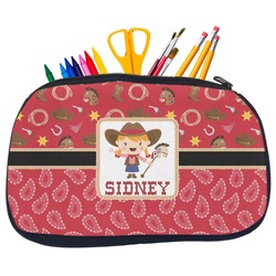 Red Western Neoprene Pencil Case - Medium w/ Name or Text