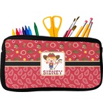 Red Western Neoprene Pencil Case - Small w/ Name or Text
