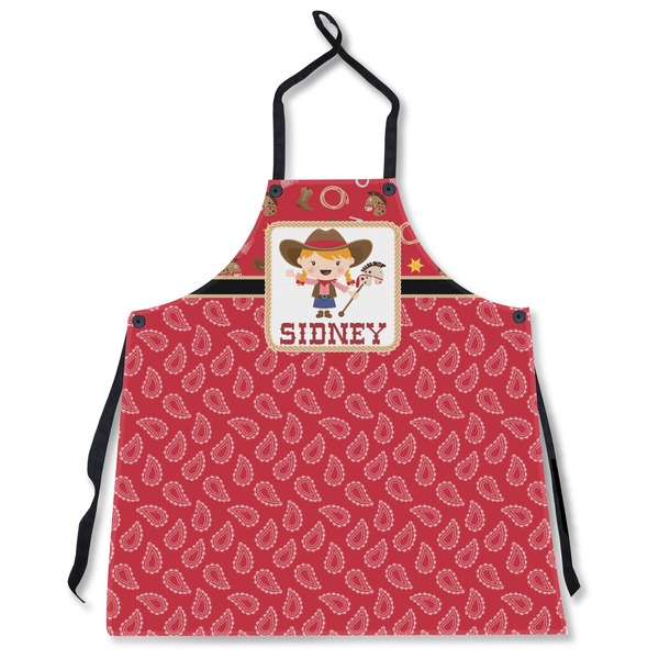 Custom Red Western Apron Without Pockets w/ Name or Text