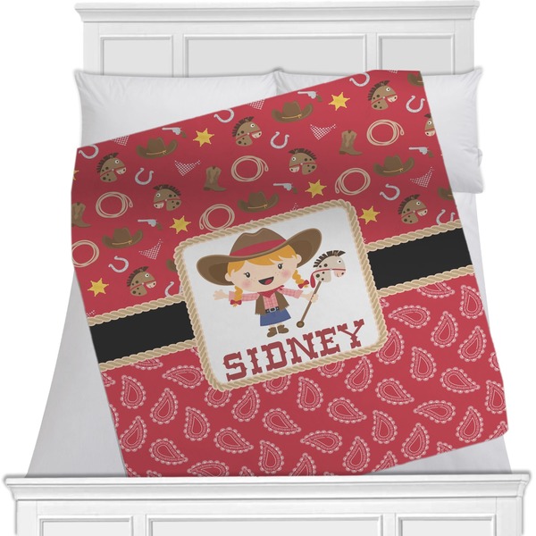 Custom Red Western Minky Blanket - 40"x30" - Single Sided (Personalized)
