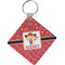 Red Western Diamond Plastic Keychain w/ Name or Text