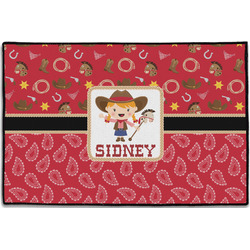 Red Western Door Mat - 36"x24" (Personalized)