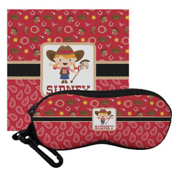 Red Western Eyeglass Case & Cloth (Personalized)