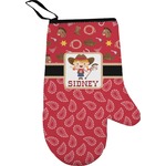 Red Western Right Oven Mitt (Personalized)