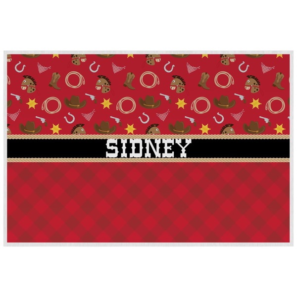 Red Western Personalized Placemat (Back)