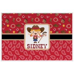 Red Western Laminated Placemat w/ Name or Text
