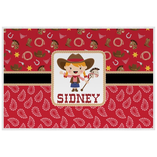 Custom Red Western Laminated Placemat w/ Name or Text