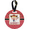 Red Western Personalized Round Luggage Tag