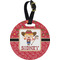 Red Western Plastic Luggage Tag - Round (Personalized)