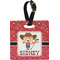 Red Western Personalized Square Luggage Tag