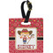 Red Western Plastic Luggage Tag - Square w/ Name or Text