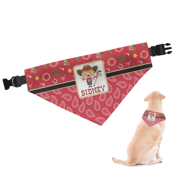 Custom Red Western Dog Bandana - Small (Personalized)
