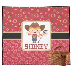 Red Western Outdoor Picnic Blanket (Personalized)