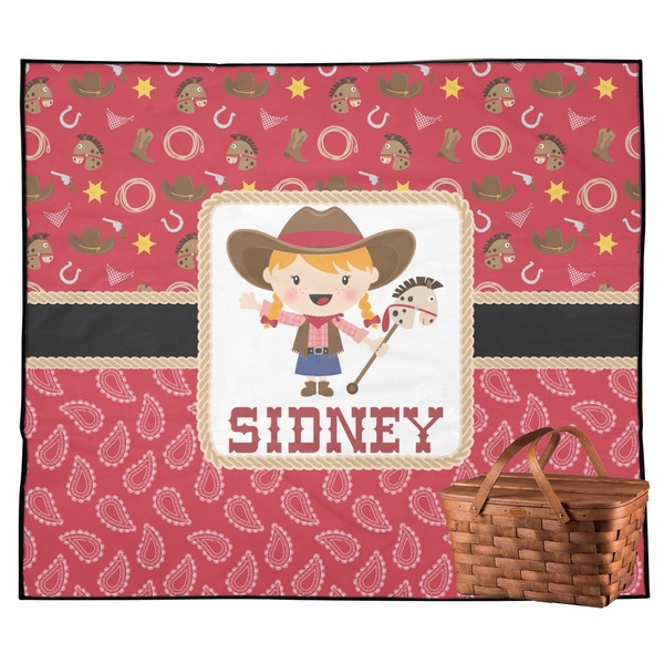 Custom Red Western Outdoor Picnic Blanket (Personalized)