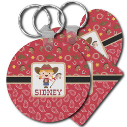 Red Western Plastic Keychain (Personalized)