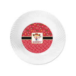 Red Western Plastic Party Appetizer & Dessert Plates - 6" (Personalized)