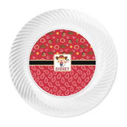 Red Western Plastic Party Dinner Plates - 10" (Personalized)
